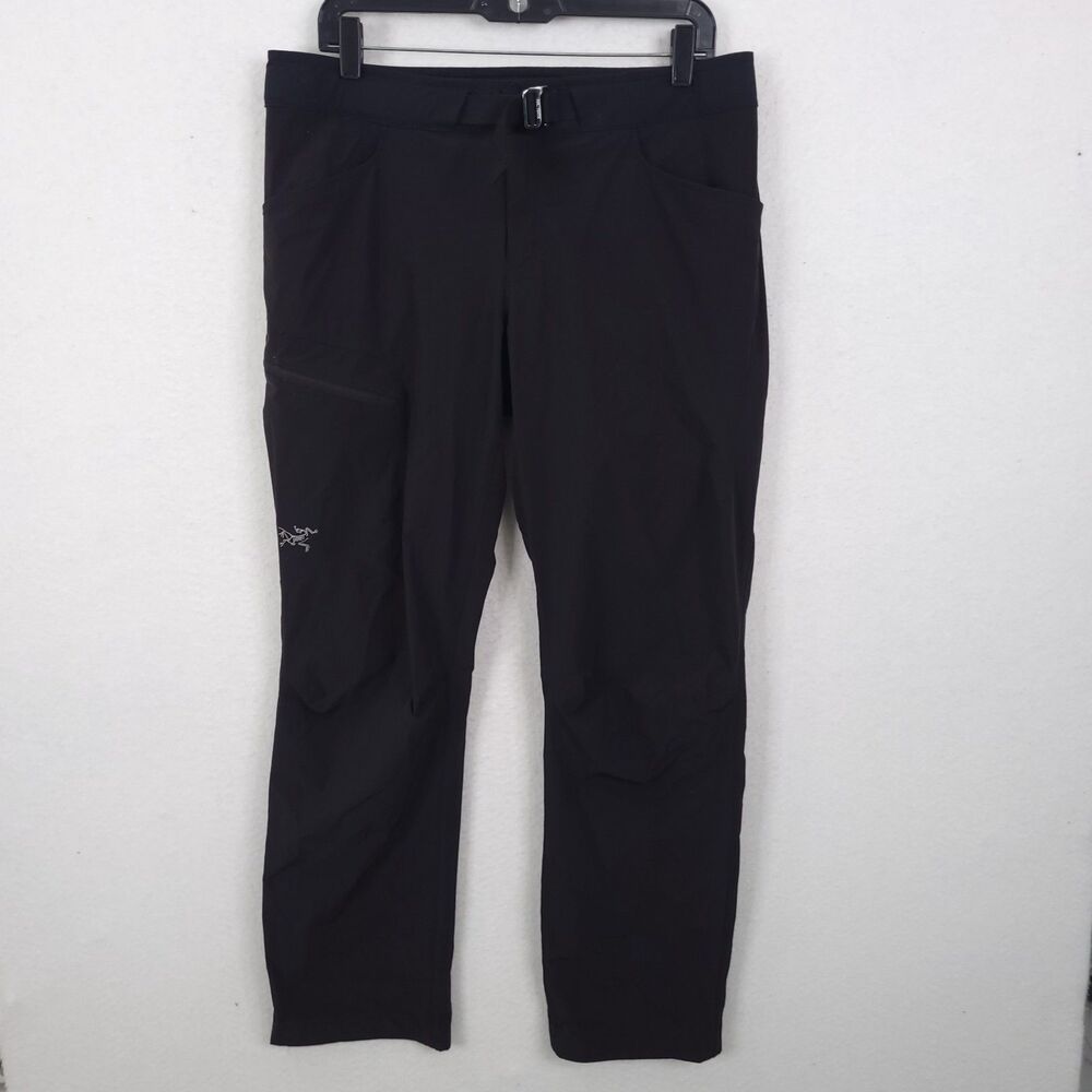 Arc'teryx Lefroy Pants Mens Black Size 34 Hiking Outdoors Cargo Belted Nylon